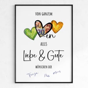 Anniversaire cadeau d’argent | Cadeau d'anniversaire | Examen cadeau de dernière minute, anniversaire, mariage PDF Téléchargement instantané | du coeur