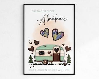 Cash gift for campervan travel fund | Caravan gift | Motorhome gift idea | Last minute gift | Wedding gift for a world trip | Vanlife