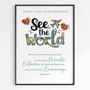 Cadeau d'anniversaire en espèces pour voyage | Cadeau voyage autour du monde | Joyeux anniversaire | Téléchargement de cadeau de dernière minute pour auto-impression | PDF