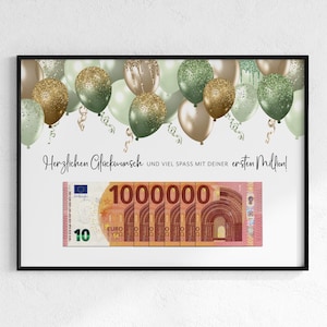 Regalo in denaro per il compleanno | Regalo di compleanno | primo milione | Regalo dell'ultimo minuto | download digitale PDF | idea regalo soldi divertenti