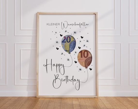 Geldgeschenk Geburtstag | Geburtstagsgeschenk | Last Minute Geschenk zum Geburtstag PDF Sofort Download | Geschenk | kleiner Wunscherfüller