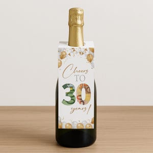 Cadeau en espèces pour un 30e anniversaire | Étiquette de vin cadeau de dernière minute | Téléchargement instantané | Pendentif bouteille | Étiquette de bouteille cadeau d'anniversaire