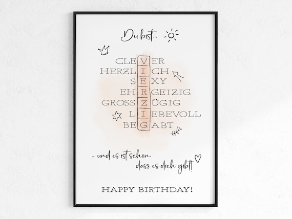 Geschenk zum 40. Geburtstag Geschenkidee Bild | Geburtstagsgeschenk | Geschenk Idee Download PDF | Poster Bild last minute Geschenk drucken