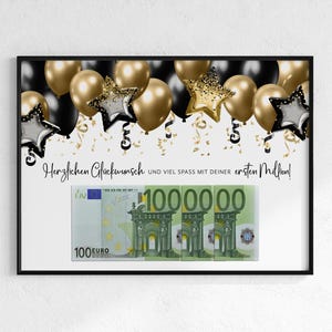 Regalo in denaro per il compleanno | Regalo di compleanno | primo milione | Regalo dell'ultimo minuto | download digitale PDF | idea regalo soldi divertenti