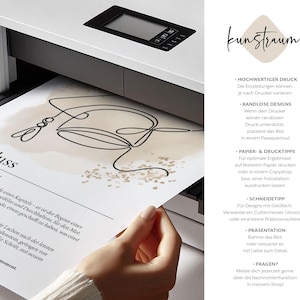 May include: A black and white printer printing a page with a line art drawing of a coffee cup and the word "schluss". The page is held by a person. The word "kunstraum" is also visible.