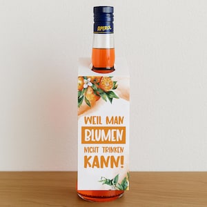 Aperol cadeau | Souvenirs | grappig verjaardagscadeau | last minute cadeau-idee | PDF downloaden | Fles hanger | Ideeënkaart PDF