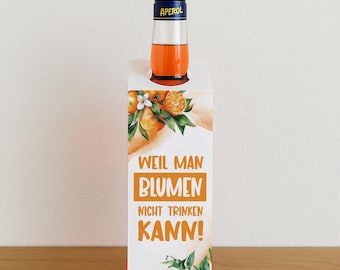 Aperol gift | souvenir | funny birthday gift | last-minute gift idea | PDF download | bottle tag | idea card PDF