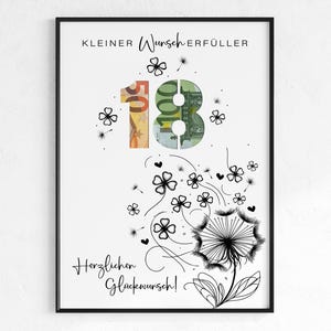 Regalo en efectivo para idea de regalo de cumpleaños número 18 | Regalo de cumpleaños para adulto FSK 18 | Idea de regalo descarga instantánea PDF | cartel de cumpleaños