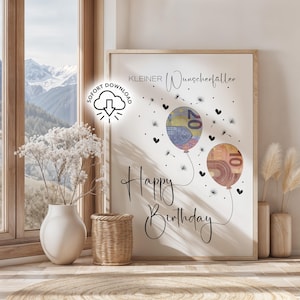 Geldgeschenk Geburtstag | Geburtstagsgeschenk | Last Minute Geschenk zum Geburtstag PDF Sofort Download | Geschenk | kleiner Wunscherfüller Bild 12
