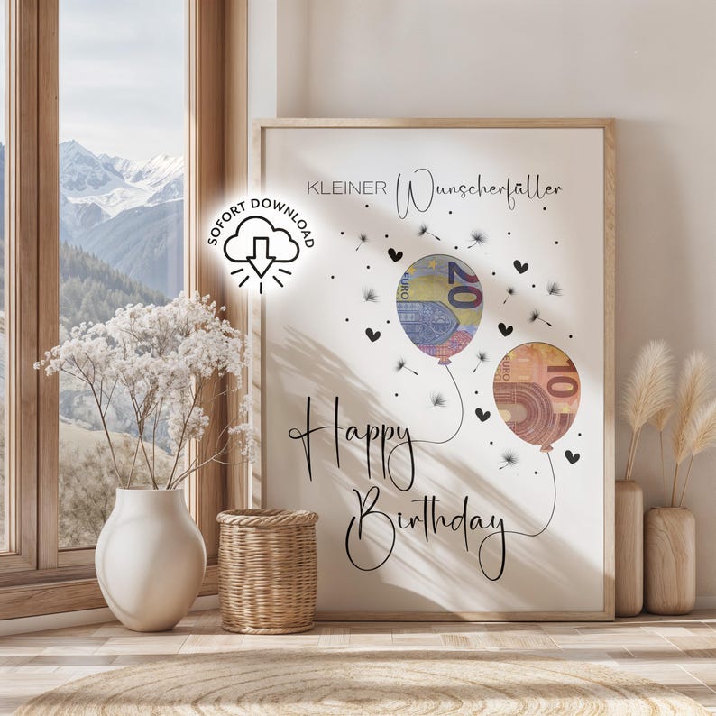 Geldgeschenk Geburtstag | Geburtstagsgeschenk | Last Minute Geschenk zum Geburtstag PDF Sofort Download | Geschenk | kleiner Wunscherfüller Bild 12
