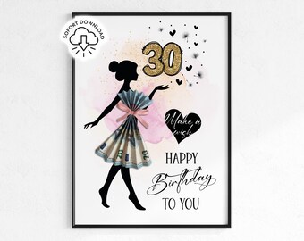 30th birthday gift | Cash gift for women: money skirt | Birthday gift: money dress | Last-minute gift idea for daughter, girlfriend, wife