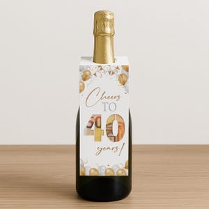 Geldgeschenk 40. Geburtstag | Last Minute Geschenk Etikett Wein | Sofort Download | Flaschenanhänger | Flaschenetikett Geburtstagsgeschenk