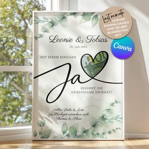 Editable Wedding Money Gift Printable | Custom Wedding Gift with Car | Instant Download PDF | Last Minute Canva Template printable