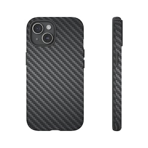 iPhone 15, CarbonCraft Simulated Fiber Phone Case: Sleek, Durable Protection - Personalized Design, carbon fiber