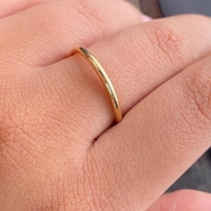 Plain Gold Ring, 14k Gold Simple Wedding Band Ring, Thin Gold Ring, Simple Plain Gold Ring, Minimalist Wedding Ring, Stacking Gold Ring