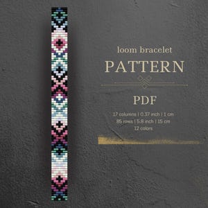 Loom bead pattern bracelet, delica pattern, elegant bracelet diy, pdf, easy beading