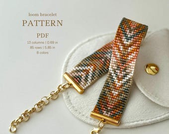 Beaded Bracelet pattern, loom stitch, miyuki delica bracelet diy, pdf, unique boho jewelry