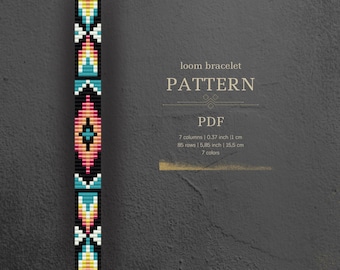 Miyuki Delica Loom Bracelet Pattern, Native Design (PDF Download)
