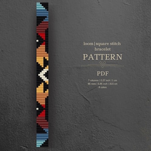 Bead Loom Bracelet Pattern – Eye-Catching Design with Native Ethnic Motifs, Thin Beaded Bracelet PDF