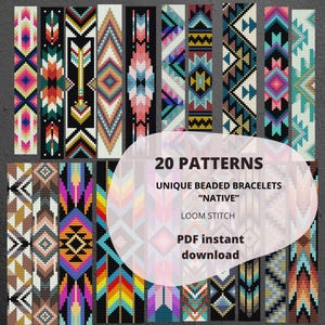 20 Loom Bracelet Patterns Bandle, Perlenarbeit im indianischen Stil, pdf, sofortiger Download