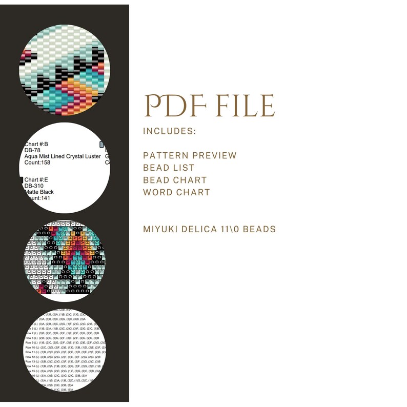 Peyote Bead Bracelet Pattern, Aztec Traditional Design and Palette ...