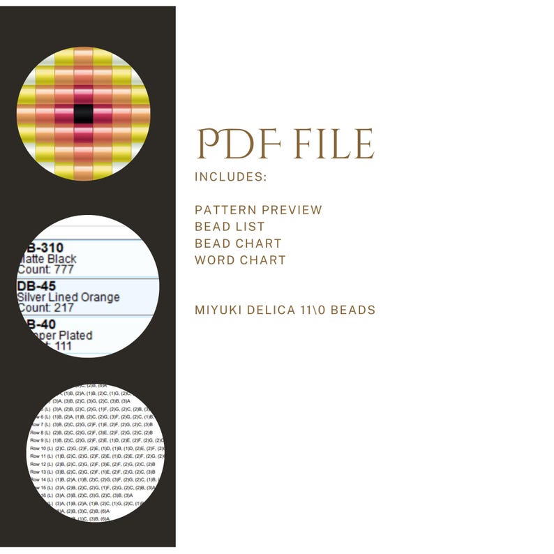 Bead List.pdf Miyuki Beaded Bracelet Pattern, Folk Loom Set (PDF File) - Etsy