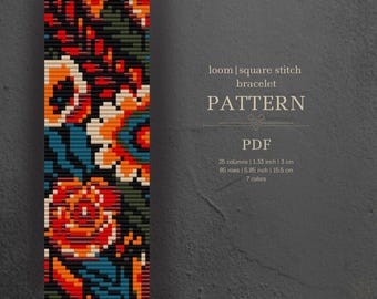 Patroon kralenarmband – Miyuki Delica bloemen (pdf-patroon)