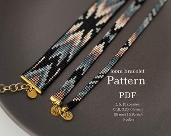 Loom bracelet pattern, miyuki delica bracelet diy, pdf