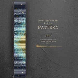 Miyuki pärlarmband PDF-mönster, delikat pärlmönster, tonad Aurora-design, vävstolsmönster, smyckes-diy