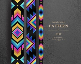 Miyuki Delica Loom Bracelet Pattern, Native Design (PDF Download)