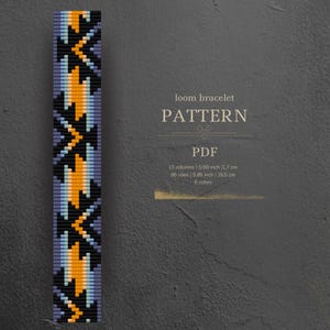 Native pattern for loom bead bracelet, miyuki delica bracelt, southwestern jewelry diy, aztec bracelet, pdf instant download