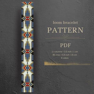 Loom bead pattern bracelet, delica pattern, elegant bracelet diy, pdf, easy beading