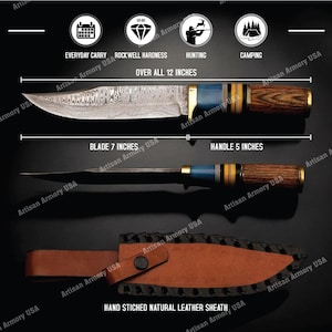 Handmade Damascus Steel Dragon Knife: Fantasy Cosplay Collector&#39;s Blade