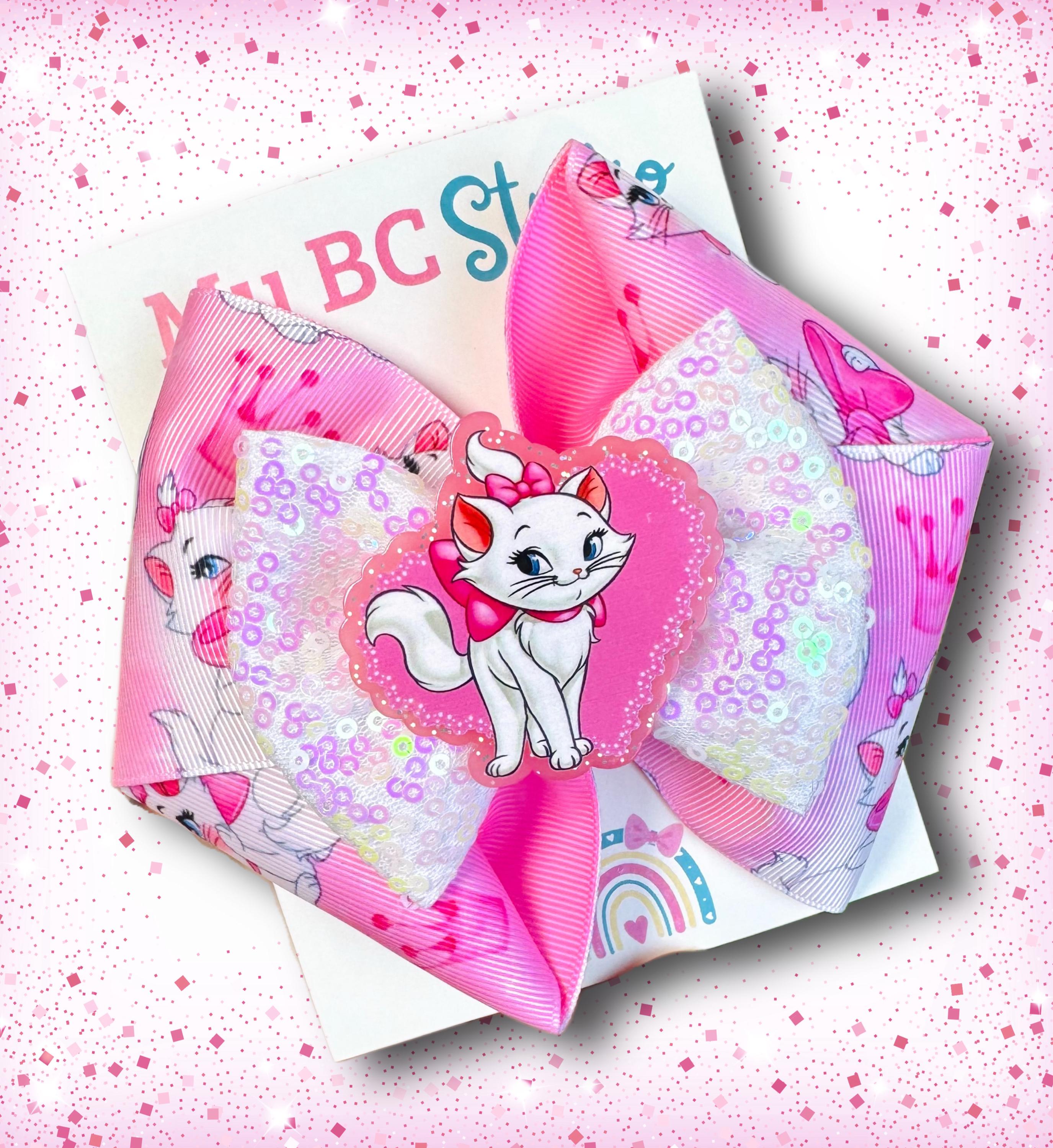 Disneys Marie Aristocats Long Hair Bow Clip Set of 3 Marie Cat Hair Bow - Etsy main image 4