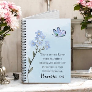 Sprüche Spiralgebundenes Notizbuch - Floraler Einband - Regelliniertes Notizbuch