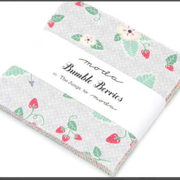 MODA Bumble Berries Charm Pack By The Jungs - 42 Factory Cut five inch squares