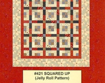 Squared UP Pattern for Jelly Rolls PH 421 Pieces From My Heart Designed by Sandy Gervais