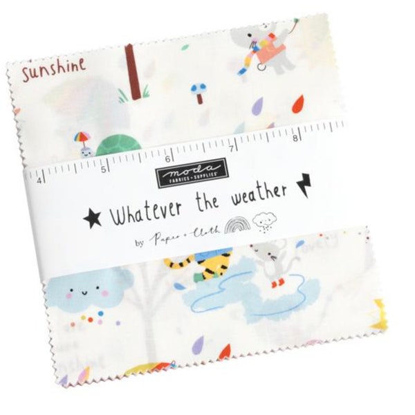 MODA Whatever The Weather Charm Pack Contains 42 Five inch Squares Designed by: Paper and Cloth Design Studio Item #25140PP