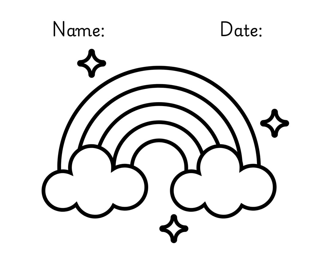 Sun Rainbow Coloring Sheet Kids Printable Fun & Educational Etsy