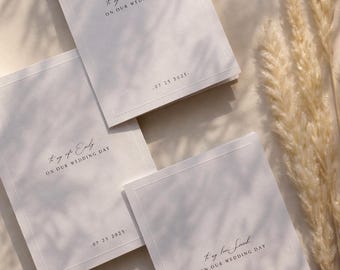 Embossed Wedding Vow Cards: Custom Wedding Day Card with Envelope