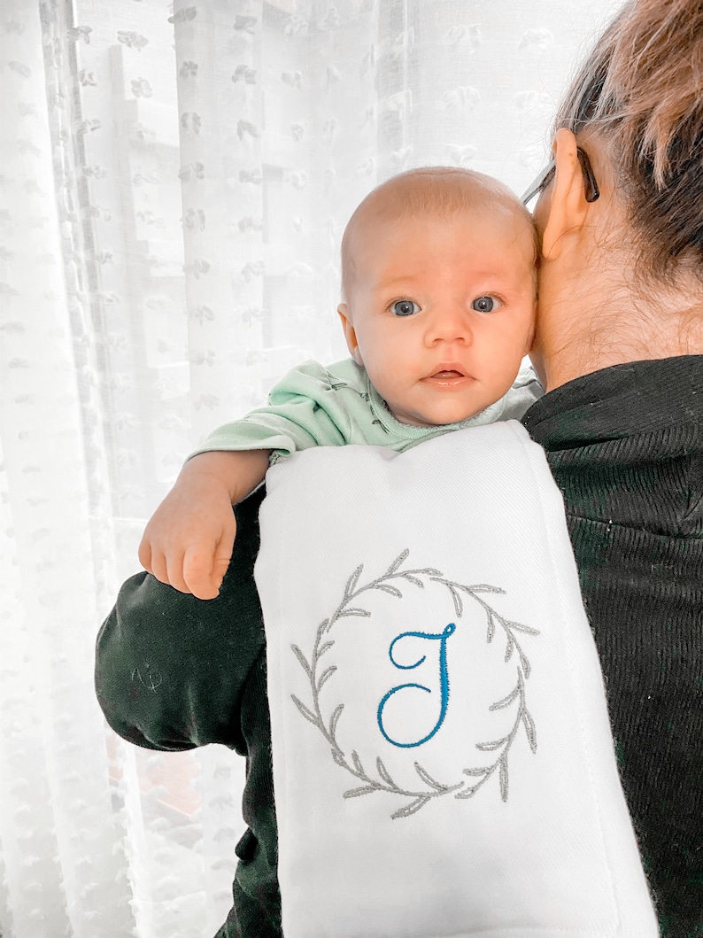 2 Personalized / Monogrammed Girl or Boy Burp Cloths Hospital Etsy