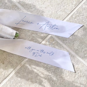 Personalized Wedding Bouquet Ribbon / Couple's Name and Date / Satin ...