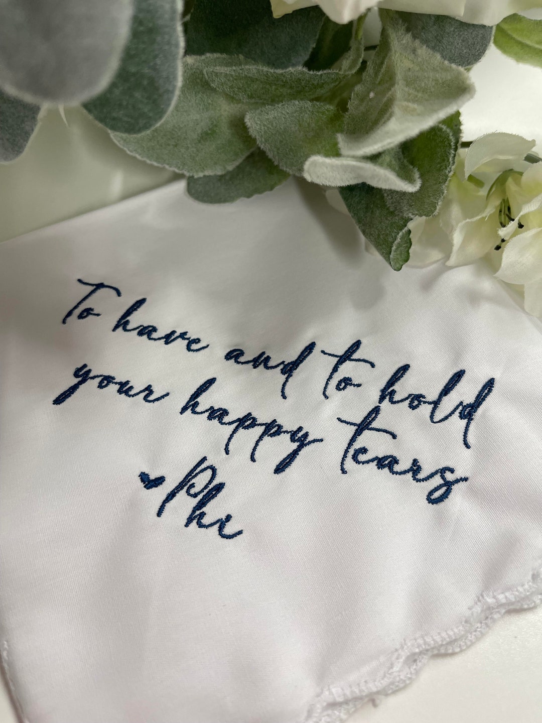 Custom Saying, Wording Personalized/embroidered Wedding Handkerchief ...