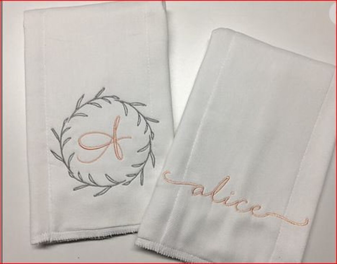 2 Personalized / Monogrammed Girl or Boy Burp Cloths Hospital Etsy