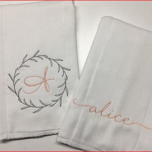 2 Personalized / Monogrammed Girl or Boy Burp Cloths Hospital Etsy