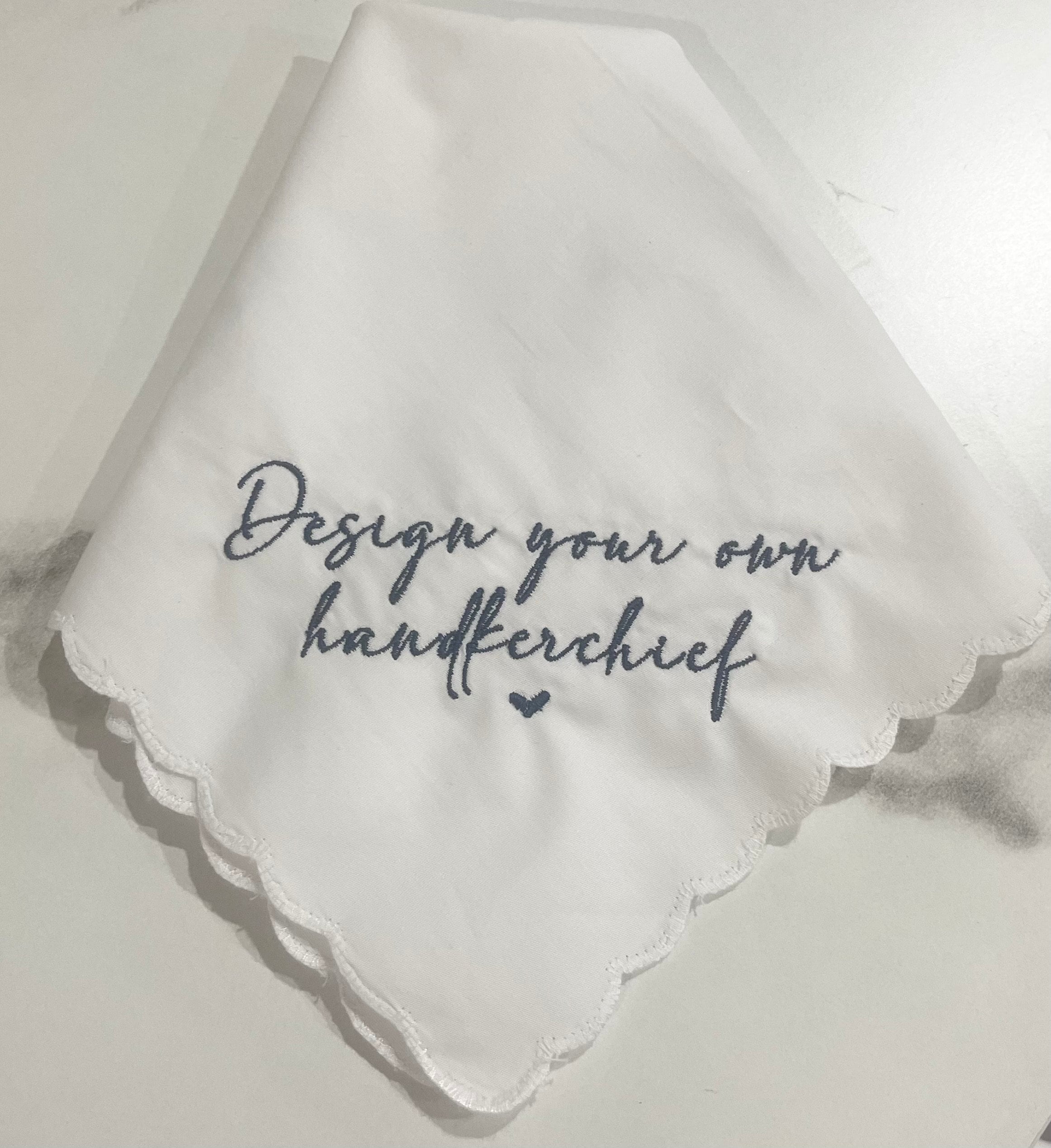 Custom Saying /Wording Personalized/Embroidered Wedding Handkerchief Father of Bride Gift/Mother of the Bride/Your words / Christmas Gift