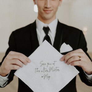 Gift for the Groom Personalized/Embroidered Wedding Handkerchief /See you at the altar Mister Bride or Groom Gift/ Ships FAST!