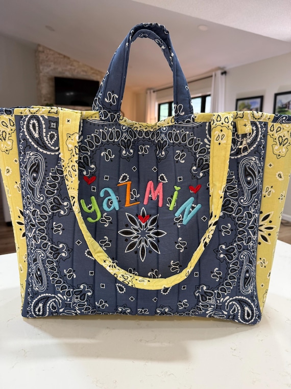 Custom Made for YOU! Oversized Bandana Tote Bag With Vintage