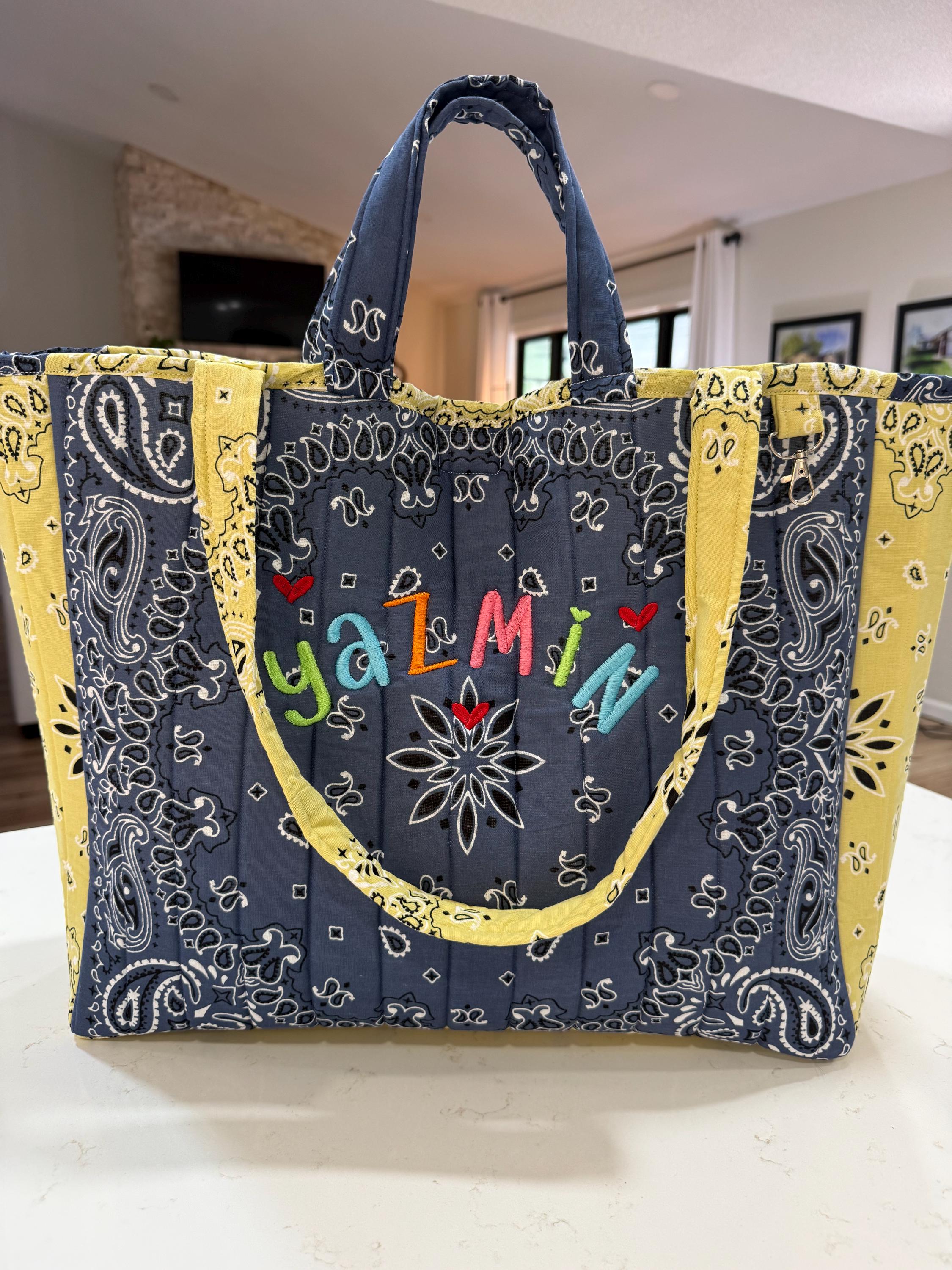 Custom Made for YOU! Oversized Bandana Tote Bag With Vintage