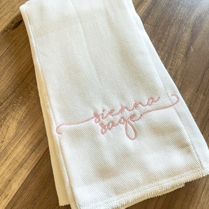 1 Personalized / Monogrammed Girl or Boy Burp Cloth!  Hospital Gift/ Baby Shower Gift/ Farmhouse Style Ships within 3 days!!